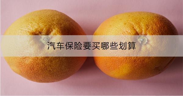 汽车保险要买哪些划算